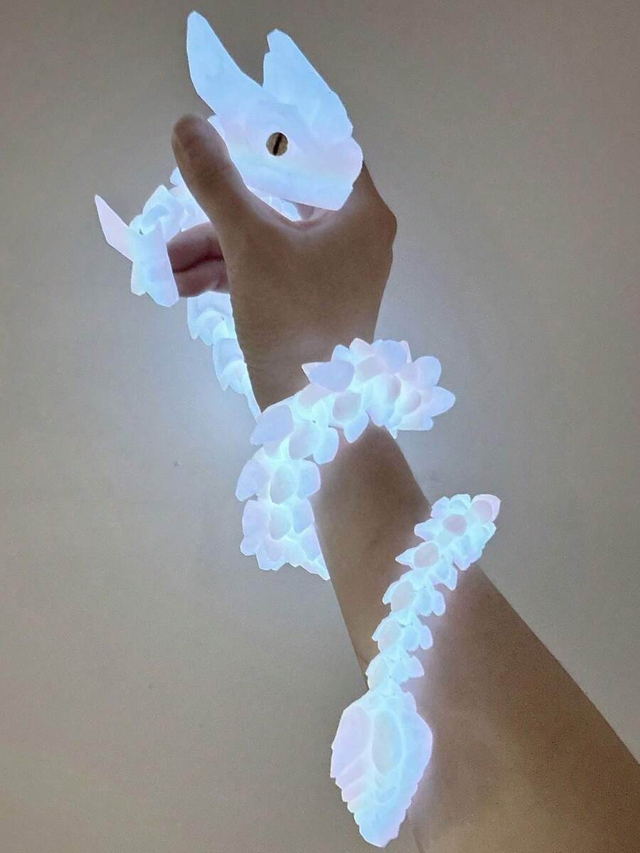 Juguete de dragón de cristal impreso en 3D - Totalmente articulado - Modelo de animal - Modelo de dragón - Decoración del hogar - Regalo de cumpleaños - Recuerdo de fiesta de Halloween - Regalo de vuelta al colegio - Regalo de Navidad - Regalo perfecto - Juguete