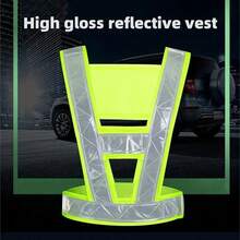 Chaleco de reflectante de alta visibilidad para correr y andar en bicicleta por la noche - Ajustable, ligero, verde fluorescente/naranja, cierre autoadhesivo, material de poliéster