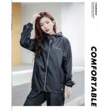 Waterproof Rain Jacket] Waterproof Lightweight Hooded Windbreaker - Women's Packable Active Outdoor Raincoat Jacket