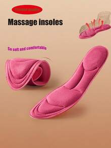 1 par de plantillas acolchadas y calientes, terciopelo suave para mantener la temperatura constante en invierno, masaje 5D para absorción de sudor y ventilación, soporte de arco para alivio del dolor, adecuado para zapatos deportivos, casuales y de tacón alto de hombres y mujeres, apto para uso en exteriores, deportes y hogar