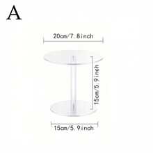 亚克力透明圆形纸杯蛋糕/披萨/甜点展示架 - 适用于情人节、餐桌、婚礼、生日派对 - 彩色 - 查看 13