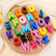 26 件时尚新款亚克力大孔英文字母直孔珠 DIY 手机挂绳、鞋饰、手工珠宝配饰、节日礼物