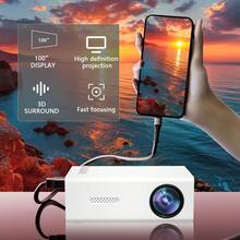 Máy chiếu mini cầm tay, hỗ trợ Full HD 480P, rạp hát tại nhà nhỏ gọn và máy chiếu phim ngoài trời, tương thích với điện thoại thông minh, máy tính bảng, máy tính xách tay - Thích hợp cho gia đình, du lịch, chơi game, thuyết trình, giải trí du lịch, thiết kế thời trang, màn hình độ nét cao, người đam mê công nghệ - Nhiều màu - Xem 1