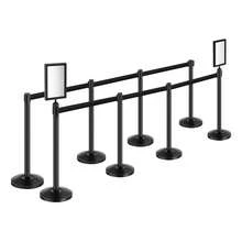Stanchion Post, 8 Pcs Crowd Control Barrier With 8 Retractable Belts & 2 Sign Holders, Carbon Steel Stanchion Post Queue With Sand Injection Hollow Base For Theater, Party, Wedding, Exhibition - 8 Pcs - View 8