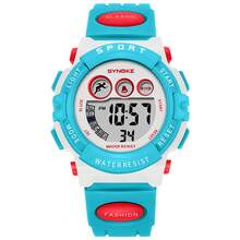 Children's Waterproof Sports Watches Waterproof Multifunction LED Electronic Digital Watches Kids Boys Girls Students Wrist Watch Birthday Best Gift - 藍色 - 查看 1