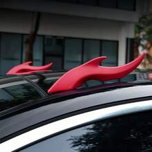 Car Cool Dragon Horn 3D Body Decoration Sticker, Creative Roof Decoration Sticker, EVA Material Car Exterior Decoration Christmas Gift