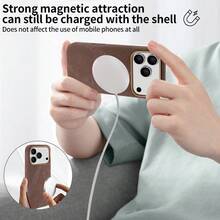 VIETAO 奢华磁吸手机壳，编织纹理，磁吸设计，兼容 17、Air、Pro Max、16、15、14、13、17 Pro，高品质磁吸充电设计，也适用于 Galaxy S25、S24 Ultra，保护壳，生日礼物，春季佳品。 - 淺灰色 - 查看 5