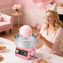 Cotton Candy Machine Commercial, 1000W Electric Candy Floss Maker, Easy Use With 15 Inch Stainless Steel Bowl And Sugar Scoop, Makes Hard Candy For Home Kids Birthday, Family Party, Pink - Pink Bevel - View 9