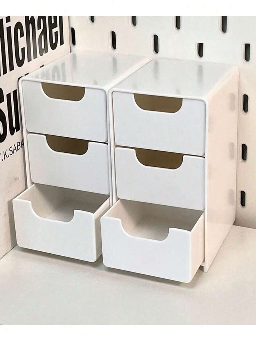 1pc Desktop Storage Box, Multi-Purpose Mini Plastic Storage Box With Drawer, Suitable For Desktop Or Wall-Mounted - Space Saving, Can Hold Cosmetics And Accessories, Handbag Shape Design, Mixed Colors, Portable Jewelry Box, Small Jewelry Box, Home Jewelry Organizer, Travel Organizer, Mini Storage Box, Travel Jewelry Zipper Box,Room Decor - Multicolor - View 1