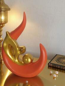 1pc Platinum Home Decor Features Ceramic Statue Abstract Sculpture Center Ornament Mid-Century Modern Dining Table Coffee Table Decor Living Room Tabletop Shelf Dining Room Kitchen, Modern Home Decor For Living Room, Bedroom Center Ornaments