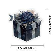 50 Stücke Transparente wasserfeste Aufkleber in Dunkelrosa Serie, geeignet für Wasserflaschen, Notizbücher, Gepäck, Handy, ideal als Partypreise, Geschenke zu Feiertagen/Geburtstagen