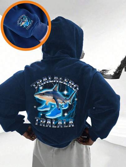 Tween Boy Graphic Print Fleece Lined Hoodie Sweatshirt, Warm & Comfortable For Autumn/Winter