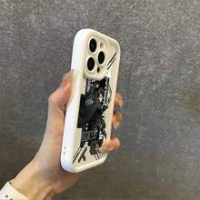 Funda de Teléfono Anime  Adecuada para iPhone 16 15 14 13 12 11 Pro Max X XR XS MAX 8 7 Plus Cubierta Trasera de TPU Suave a Prueba de Golpes - Negro - Ver 6