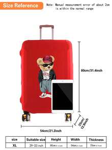 1 件行李箱套 18-32 英寸熊印花行李箱套，强力弹性行李箱套，行李箱保护套，弹力防尘罩，旅行配件行李用品，拉杆箱套 - 紅色 - 查看 6