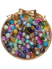 50 颗 8 毫米黑色和红色玻璃珠，适用于 DIY 手链、项链和珠宝制作配件 - 酒紅色 - 查看 7