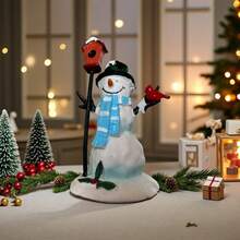 1pc Christmas Snowman Decor Ornament, Suitable For Home Office Desk Decoration, DIY Resin Craft - Multicolor - View 10