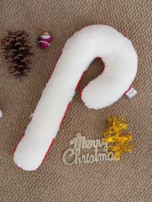 1 pezzo Elegante cuscino decorativo natalizio ricamato a forma di bastoncino di zucchero, adatto per vari arredi domestici