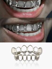 1 Set Hollow Out Fang Teeth Jewelry, Personalized Hip Hop Teeth Decor, Halloween Cosplay Prop, Unisex