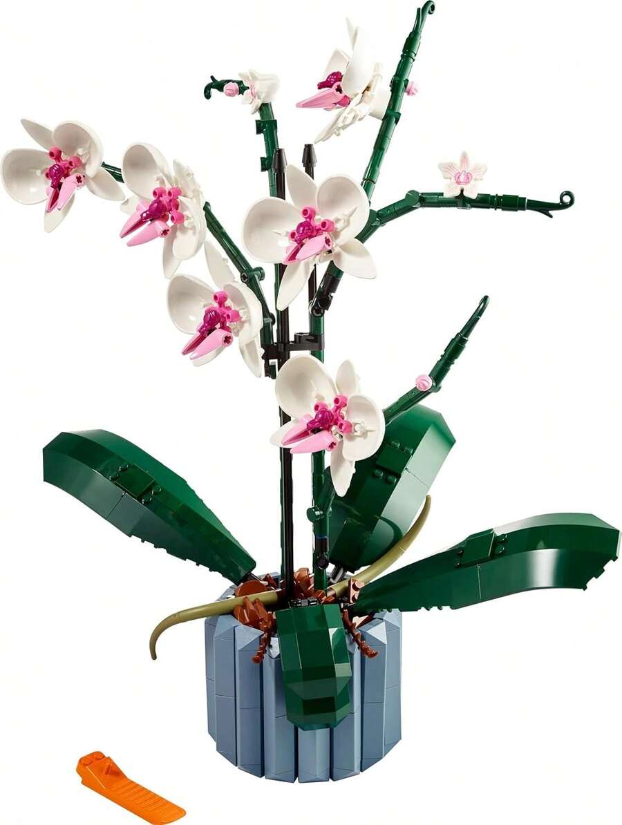 Building Block Flower Bouquet Icon, Plant Series, Orchid, Suitable For Children Over 18 Years Old, (608, Orchid) - Multicolor - View 1