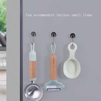 5pcs Magnetic Adsorption Seamless Storage Magnets, Strong Metal Black Rotating Magnetic Hooks, Magnetic Nail-Free Hanging