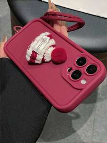 Funda de teléfono elegante y protectora de cobertura completa con diseño de corazón brillante - Adecuada para Apple 16/15/14/13/12/11, Redmi, Honor, OPPO - Marrón y Negro