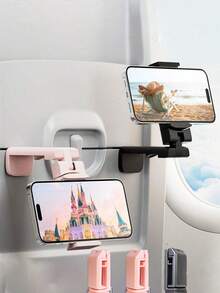 3/2/1 pieza Soporte de teléfono para vuelo, soporte de viaje portátil plegable y ajustable con rotación de 360° para escritorio, asiento de tren, maletero, gabinete de cocina compatible - Construcción de plástico duradero, gancho de teléfono portátil plegable, soporte universal de teléfono para celulares, viaje, hogar, oficina.