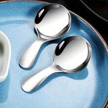 2/5 pièces Cuillères à mesurer à manche court - Mini cuillères rondes pour poudre de protéines, cuisson et café, set de cuillères lavables au lave-vaisselle