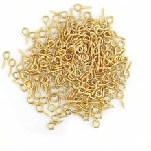 200pcs ojo pines tornillos ojetes ganchos roscados bails hallazgos para arcilla, resina, grano, fabricación de joyas de plástico(Silver) - Dorado - Ver 9