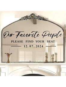 我们最爱的人 找到你的座位贴纸 婚礼派对乙烯基婚礼标志贴纸 日期个性化婚礼装饰 婚礼座位图贴纸 婚礼招待会镜面贴纸，图案印刷，家居装饰客厅 - 彩色 - 查看 12