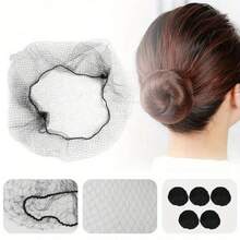 10 Stück schwarze ultra-dünne, hochelastische unsichtbare Haarnetz, geeignet für Tanzen, Kabinenpersonal, Krankenschwesterfrisuren, Haargummis, Haargummibänder, Scrunchies, Haarseile