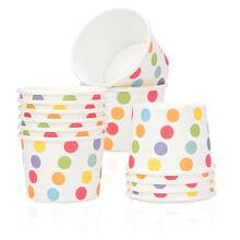 10pcs/20pcs/50pcs Mini Rainbow Polka Ice Cream Cups For Party Small Ice Cream Cups Treat Paper Cups Dessert Snacks Sundae Yogurt Container Wedding Birthday Babe Shower Party Supplies - Multicolor - View 4