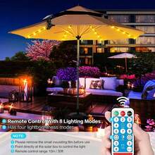 Solar Patio Umbrella Lights Cordless Lighting With Remote Control 8 Brightness Mode 104 LED Patio Light Wireless Battery Operated Waterproof For Patio Backyard Umbrella Outdoor Garden Decor(Solar/Battery Powered,With/Without Remote Control ) Fall Decor House Decor Outdoor Decor