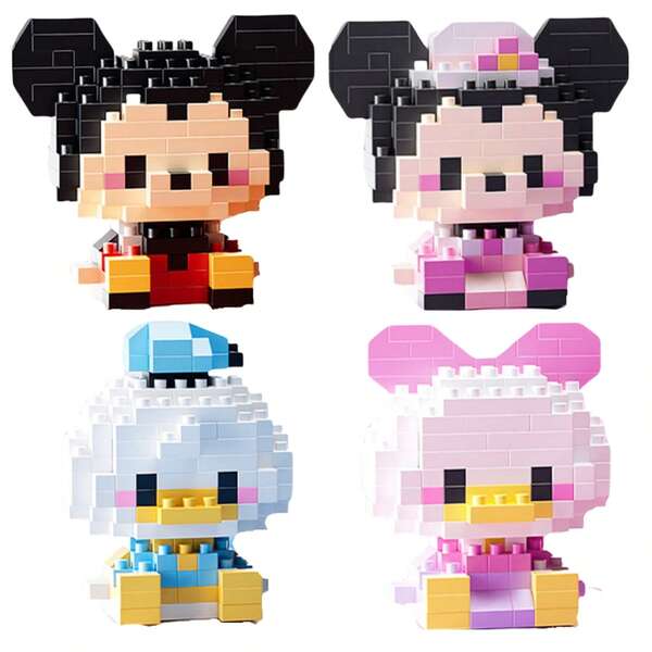 6cm Micky Maus und  Modell Kleinteile Zusammenbau, geeignet für Jungen und Mädchen Bildung DIY, Bauklötzchen Enthusiasten Tisch Dekoration Ornamente, Puppen Bauklötzchen Spielzeug Ziegelstein Zusammenbau Spielzeug Kindergeschenk