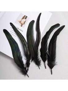50pcs 20-25cm Natural Rooster Tail Feathers, Bulk For DIY Crafts, Hats, Costumes, Holiday Party Decorations (Natural) - Multicolor - View 13