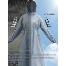 1pc Fashion, Breathable, Adult Waterproof Long Raincoat, Raincoat Hooded Outdoor Hiking Travel Fishing Thickened Drawstring Slim Fitted Rain Poncho, Waterproof & Rainproof Lightweight Hooded Rain Coat,