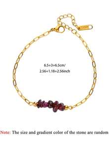 Pulsera y tobillera delicada de acero inoxidable con gradiente de color de ágata artificial, chapada en oro de 18K, impermeable, joyas doradas para fiestas, vacaciones en la playa, regalos para la mejor amiga/hija