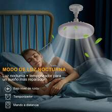 VSHINY Ventilador de techo de anillo LED,Luz del ventilador de techo,Con mando a distancia,3000K-6500K\/luminosidad regulable,Tres velocidades del viento. - albaricoque - Ver 5