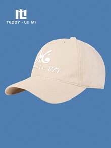 TEDDY LE MI 1pc Unisex Letter Print Baseball Cap, Fashion Outdoor Sports Hiking Running Casual Cap, Available In Black, Red, White, Khaki, Orange, Pink, Green, Navy Blue