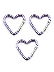 心形登山扣，铝制弹簧钩夹钥匙扣，钓鱼用自动锁定钥匙扣夹，心形铝制弹簧钩夹钥匙扣，徒步旅行、旅行、居家、跑步、冒险和露营登山扣 - 彩色 - 查看 50