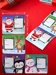 60 szt./rolka Kreatywne, trwałe etykiety samoprzylepne, odpowiednie do pakowania prezentów i notatek na urodziny, imprezy, święta Bożego Narodzenia