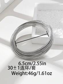 3 Sizes Available: 30pcs/Set, 50pcs/Set, 77pcs/Set Matte Gold Tone Coil Bangle Bracelet, Designed For Women, Suitable For Party, Holiday, Jewelry Accessory (Note: The 50pcs Set Is Shown In The Main Image, The 77pcs Set Has A Better Wearing Effect, The 30pcs Set Has Slightly Different Wearing Effect, And The Product Color May Vary Slightly Under Different Lighting Conditions, Suitable For Different Wrist Sizes)