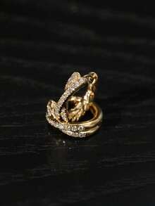 1 Pair S925 Sterling Silver Elegant Twisted Criss-Cross Double Row Cubic Zirconia Solid Small Hoop Earrings