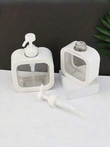 2pcs Refillable Dispenser Bottle With Pump - Large Capacity Transparent Container, No Electricity Needed, For Bathroom, Kitchen, Travel, Easter, Valentine'S Gifts - Compatible With Soap, Lotion, Cleanser -Kitchen Storage, Playful Design, Easy Refill, Liquid Container, Home Organizers, Halloween Soap Dispenser, Large Travel Shampoo Bottle, Large Capacity Shampoo Refill. Hand Wash, Perfume, Lotion Travel Bottle With Pump For Bathroom