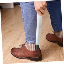 Stainless Steel Shoehorn Handle Shoe Horns Handheld Shoe Horn Shoe Horn Handled Shoe Horn Long Handle For Seniors Entryway Shoe Horn With Long Shoe Horn Soft Rubber Black - 銀色 - 查看 5