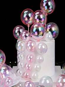 10 Stücke bunte transparente Kuchendekoration Kugeln, transparente bunte Happy Birthday feiern Neugeborenen Wunschkugel Kuchendekoration Einsatz, 1. Geburtstag Cupcake Topper Dekoration, DIY Kuchendekoration, für DIY Backen Dekoration, perfekt für Baby Shower, Gender Enthüllungsparty, Hochzeit, Abschlussfeier, Jahrestag, Geburtstagsfeier, Kuchendekoration Zubehör, Hochzeitstag Geburtstags Party Bedarf, verschiedene Party Kuchendekoration