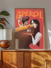 1pc Retro Art, Aperol Wall Art, Vintage Poster Art, Bar Decor, Beverage Print Ideal Gift, Bedroom Decor, Living Room Decor, Office Decor, Dining Room Wall Decoration, Kitchen Decor, Study Room, Corridor, Dormitory Decoration, Bathroom Decor,Ideal Gift For Friends, Wall Arts, Wall Decor, Home Decor, Room Decor, Canvas Wall Art, Posters, Wall Art With Frame, Optional Frame ﻿ ﻿ ﻿ ﻿