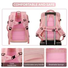 Travel Backpack, Portable Backpack, Computer Backpack, Hiking Backpack, Expandable Outdoor Sports Backpack, Casual Backpack, Travel Essentials, Back-To-School Student Backpack - Hồng - Xem 5