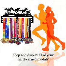1pc Equestrian Competition Medal Display Rack, Metal Wall Decor Storage Rack, Athlete Gift