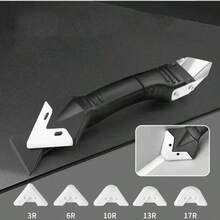 1pc 3-In-1 Metal Scraper Tool, Glass Scraper, Caulk Remover, Multi-Functional Caulking Tool - Black - View 4