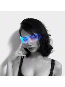 1 Stück 2025 Neuankömmling - Punk Stil LED blinkende Brille, Cosplay Requisite, Bar/Party Dekoration, Geburtstags/Weihnachts/Oster Geschenk